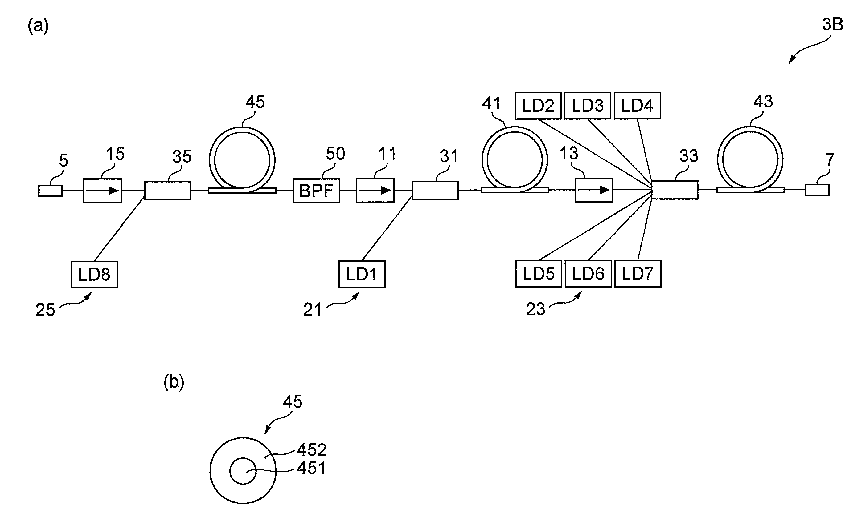 Optical amplification module and laser light source apparatus