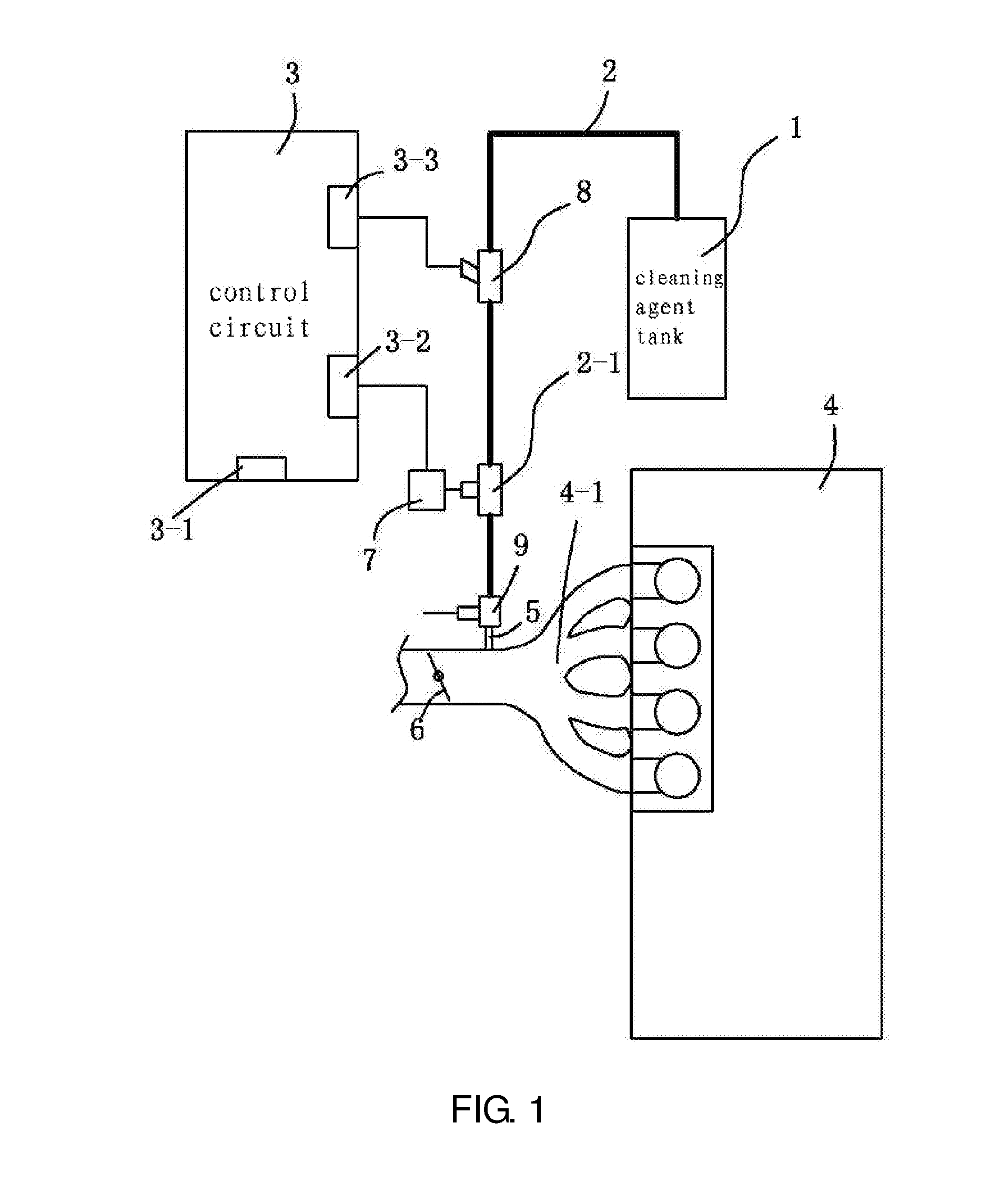 On-line cleaning system and control method for carbon deposit in engine intake valve and combustion chamber