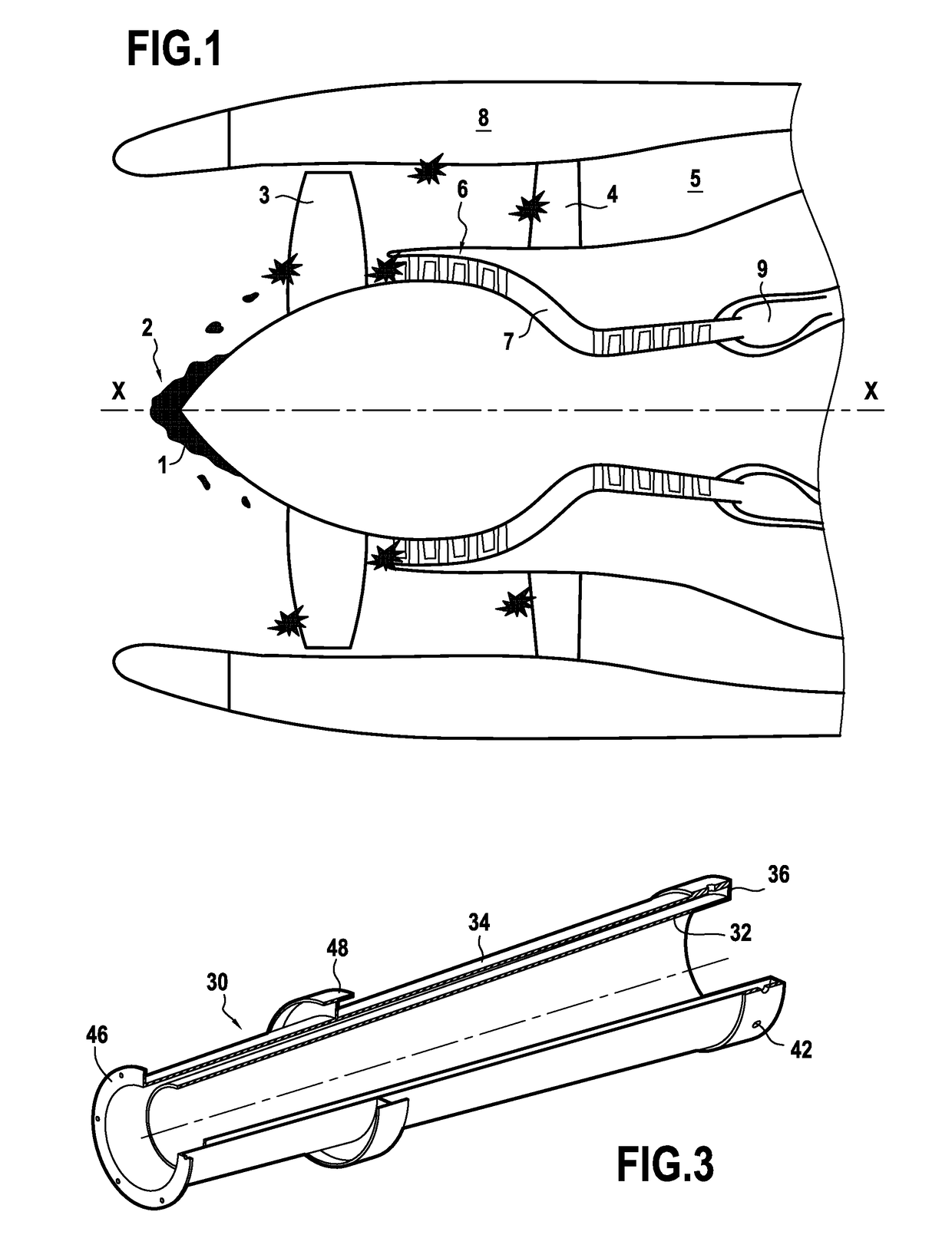 Turbine engine fan module including a turbine engine inlet cone de-icing system, and a de-icing method