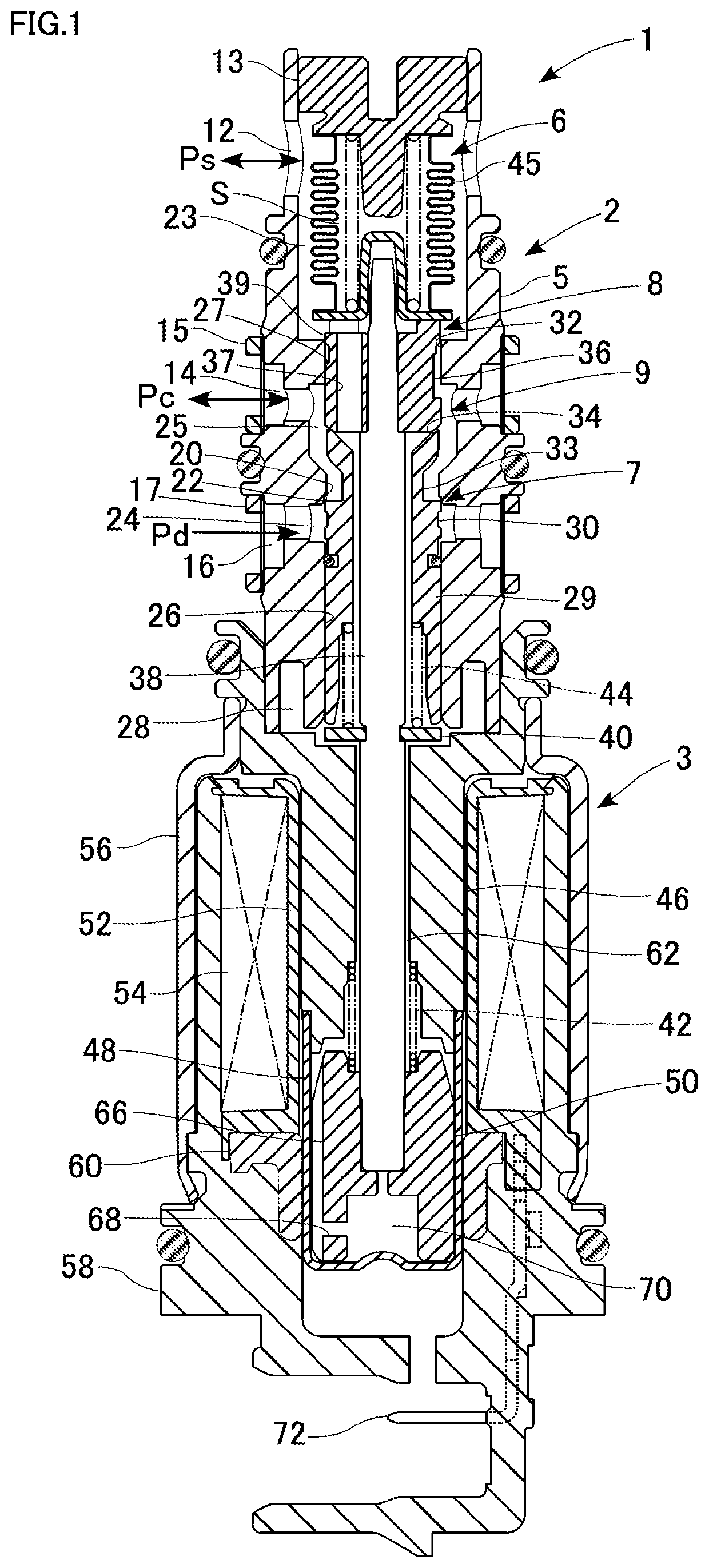 Control valve for variable displacement compressor