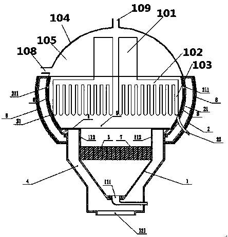 Fuel gas steam generator with air outlet diameter changing function