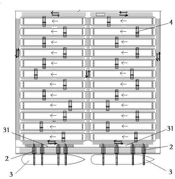 Automatic container wharf loading and unloading system and method for yard