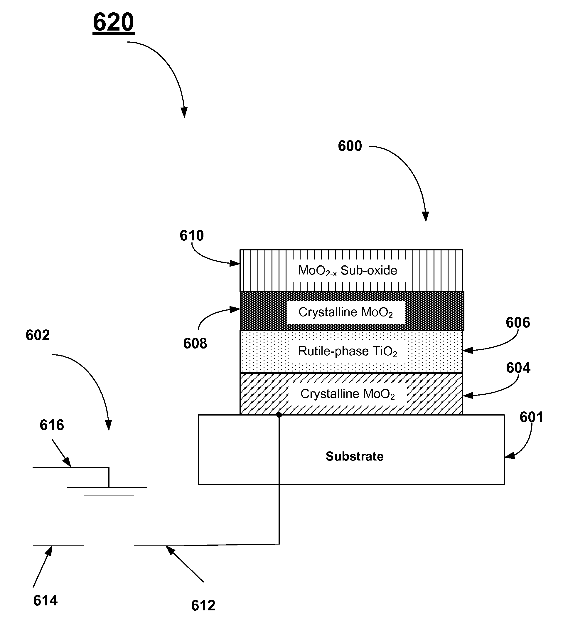 Molybdenum oxide top electrode for dram capacitors