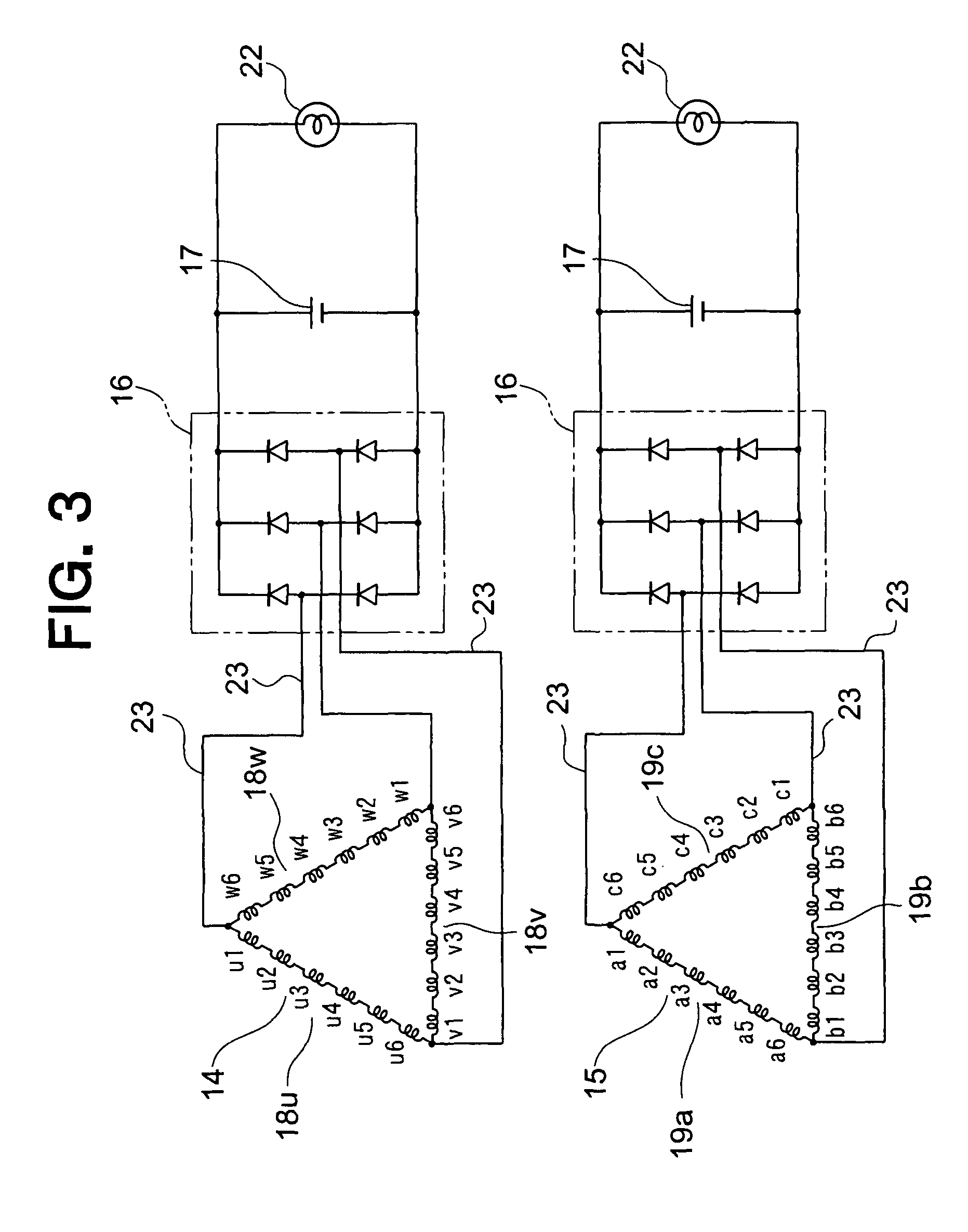 Magneto generator with multiple sets of three-phase windings