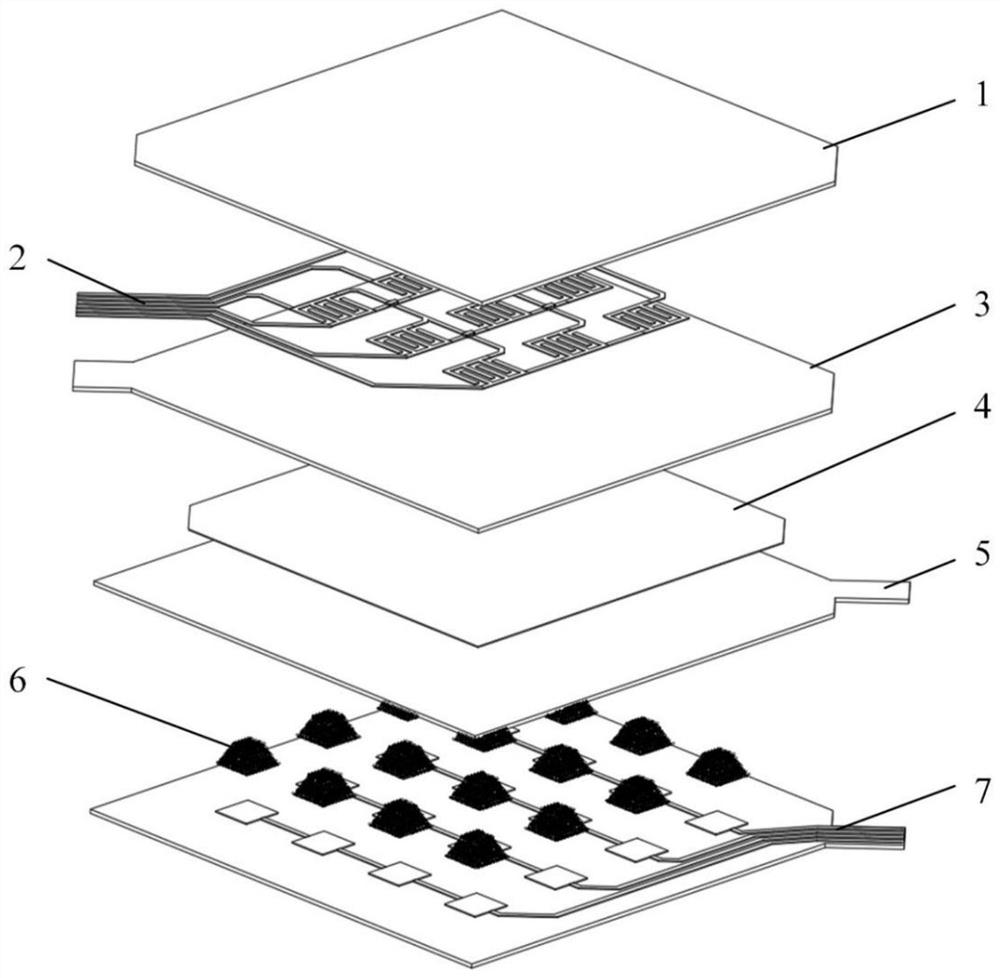 Flexible sensor with contact and non-contact sensing functions and manufacturing method