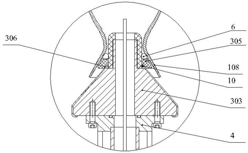 An engine thrust chamber performance test device for a variable thrust rocket engine