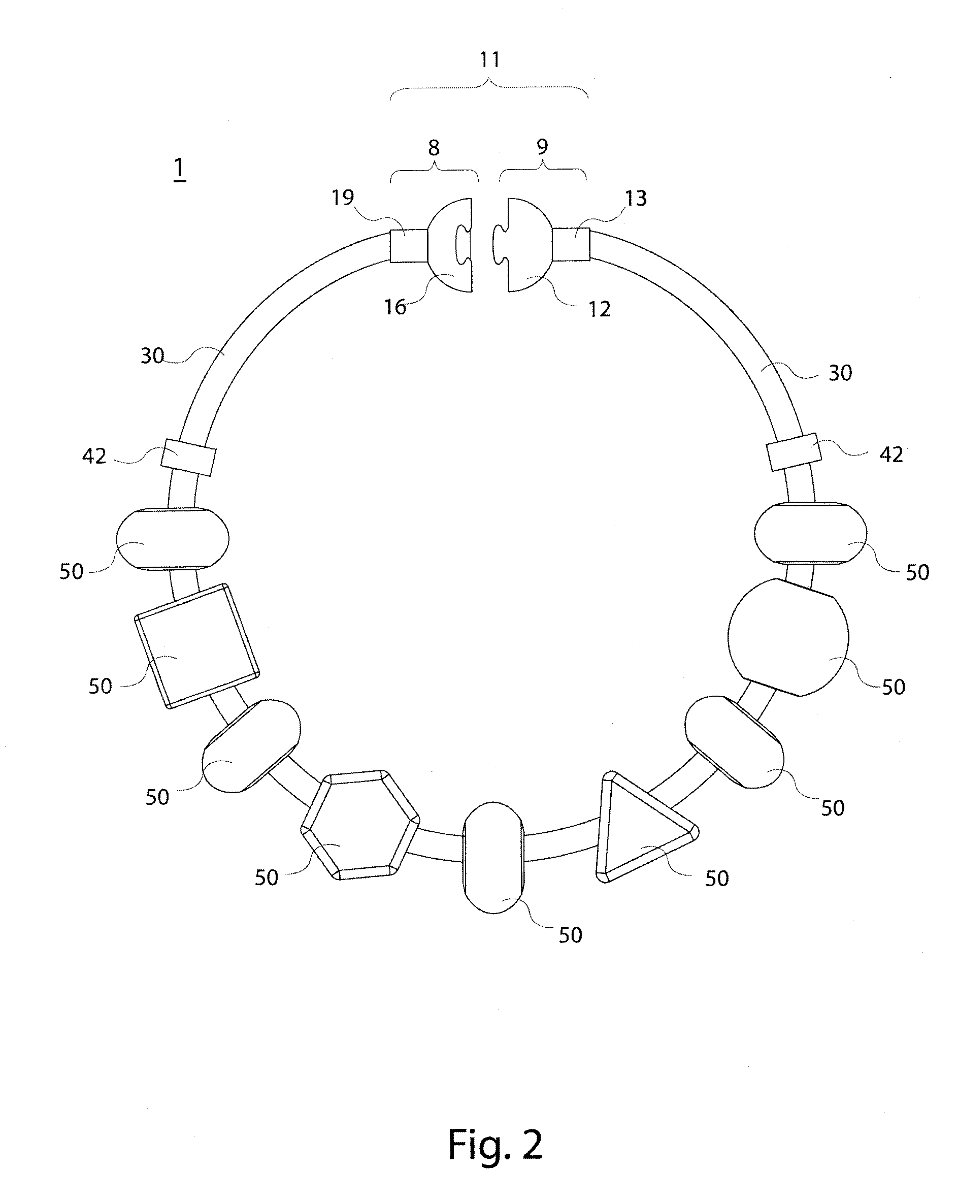 Articles of jewelry with provision for magnetic interaction