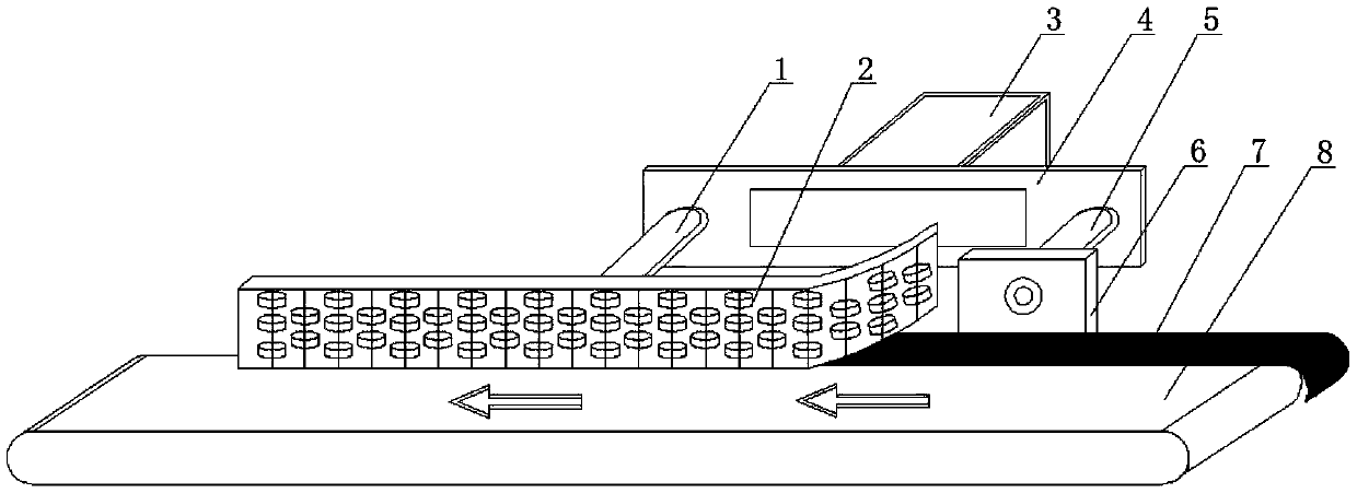 Perpendicular steering device for packaging box