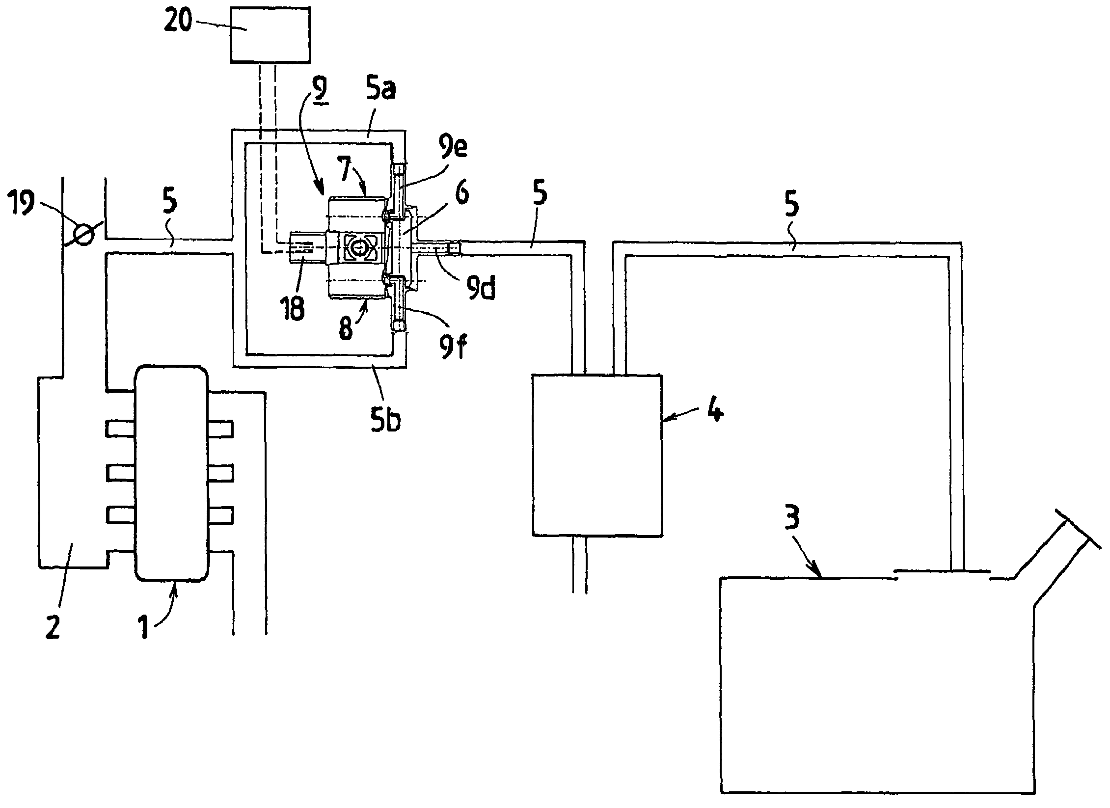 Fuel-evaporated gas processing system and electromagnetic valve device