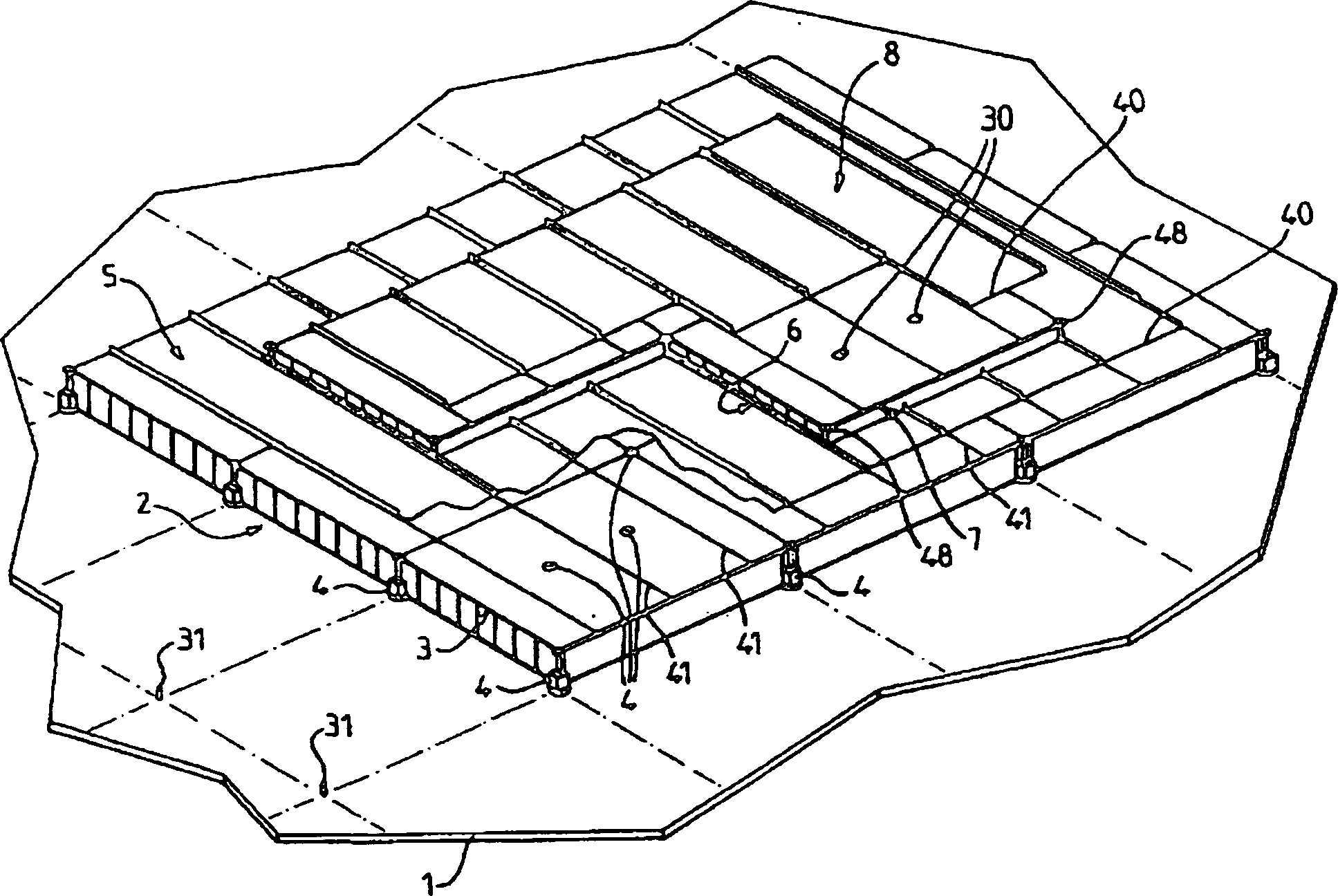 Sealed, thermally insulated tank with compression-resistant non-conducting-heat elements