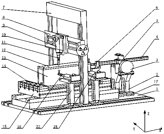 Heavy numerical control planing machine mobile workbench reliability test device