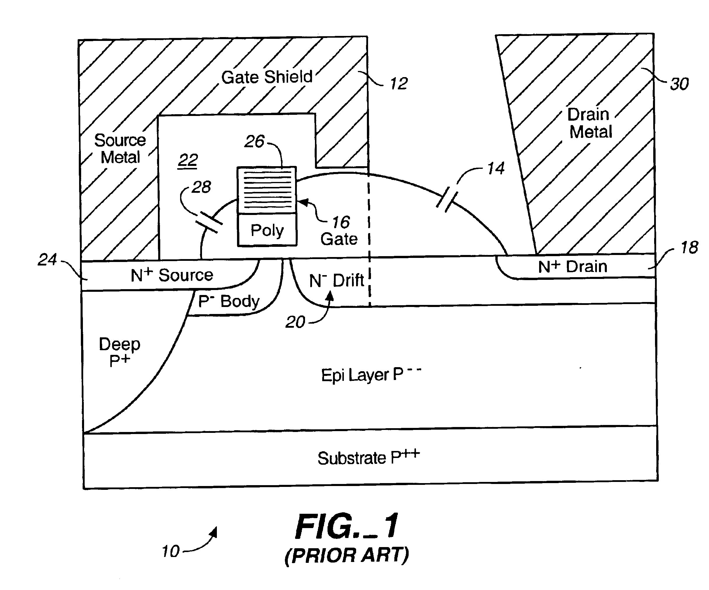 Microwave transistor structure having step drain region