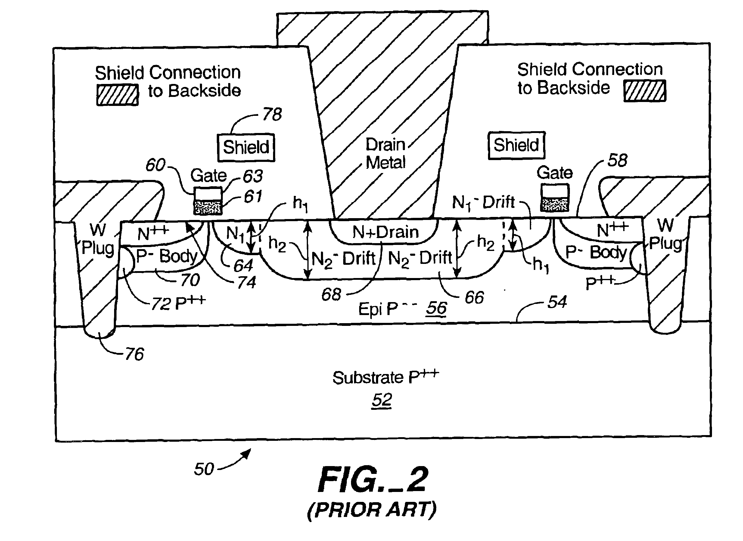 Microwave transistor structure having step drain region