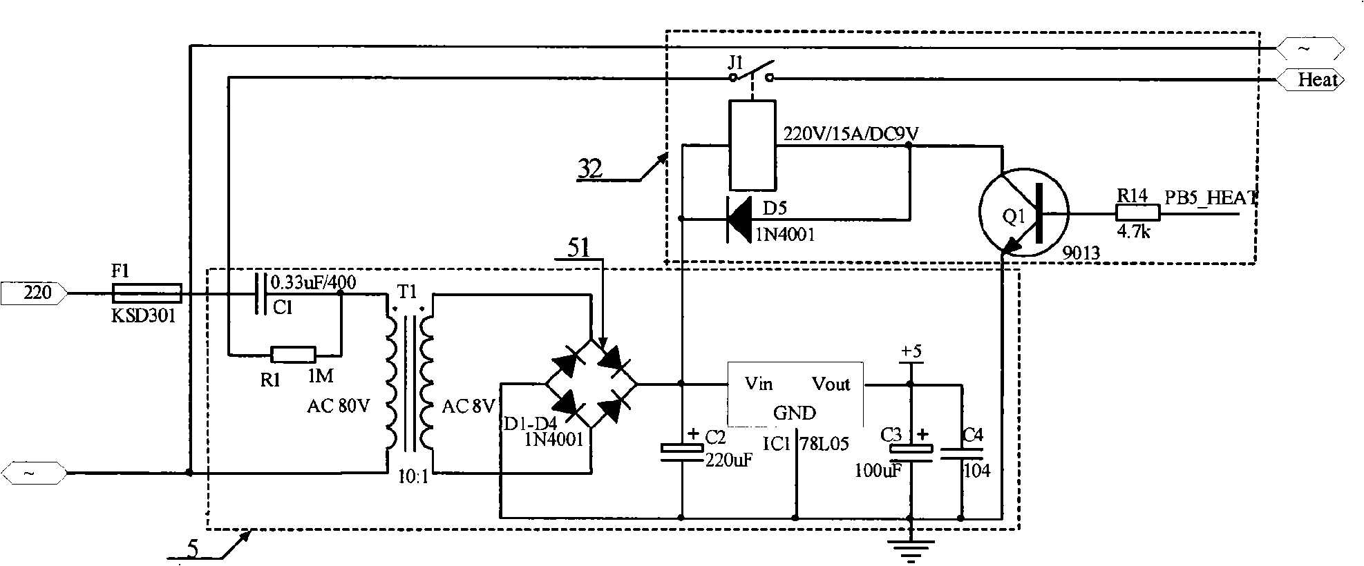 Electronic control system and control method of electric kettle