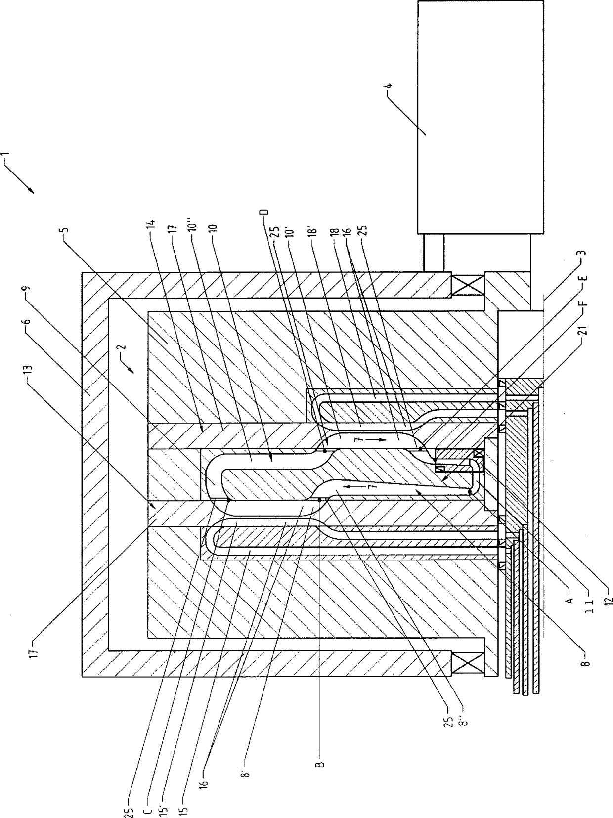 Device and method for converting thermal energy