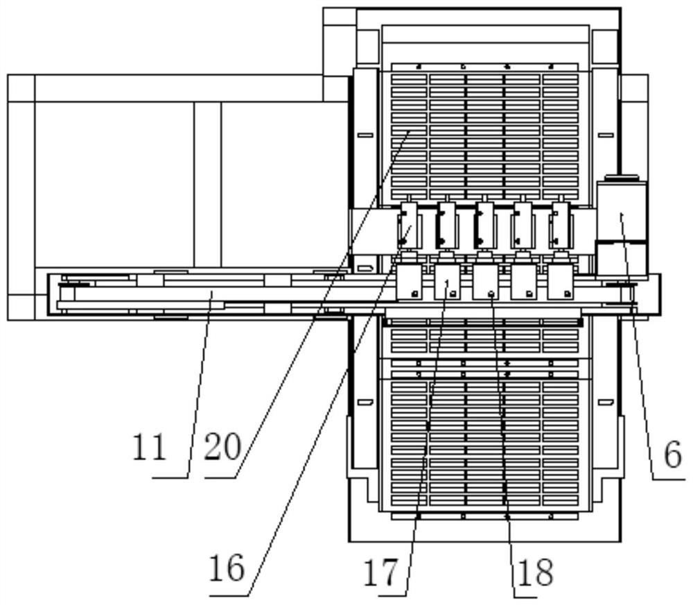 On-line automatic tray placing device