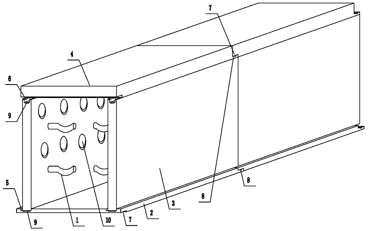 Fireproof power cable trench