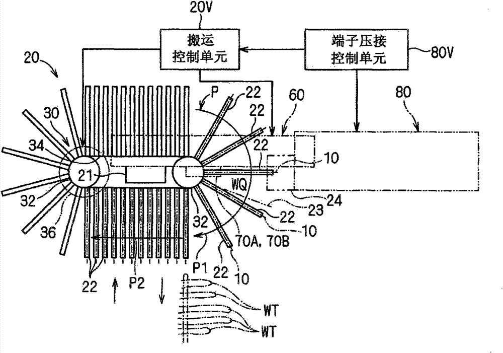 Transportation apparatus for wire retaining poles and a method for producing wire coils