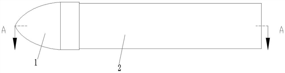 Damping type buffering device for underwater entry of navigation body