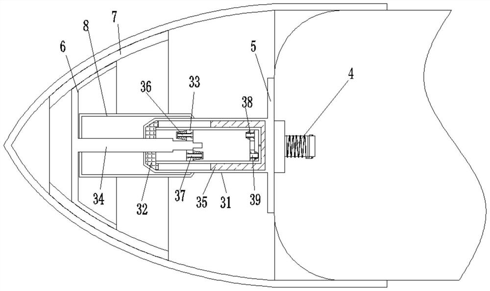 Damping type buffering device for underwater entry of navigation body