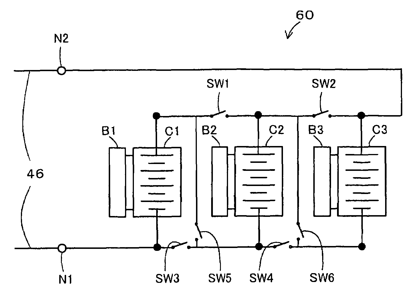 Battery device, internal combustion engine system including battery device, and motor vehicle equipped with internal combustion engine system