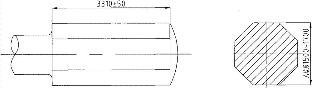 Forging method of main pipe blank with branch pipe nozzles used in nuclear power station