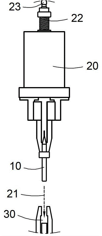 Tiny drill bit insertion method and insertion and taking device