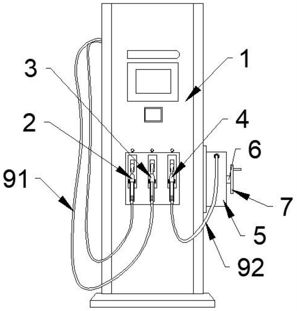 Three-gun AC-DC integrated charging pile with multiple protection functions