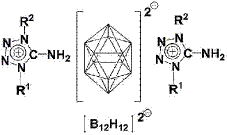 Bis(1-alkyl-5-aminotetrazolium)dodecahydrododecaborate or bis(2-alkyl-5-aminotetrazolium)dodecahydrododecaborate and bis(5-amino-1,4-dialkyltetrazolium)dodecahydrododecaborate or bis(5-amino-1,3-dialkyltetrazolium)dodecahydrododecaborate as well as preparation method thereof