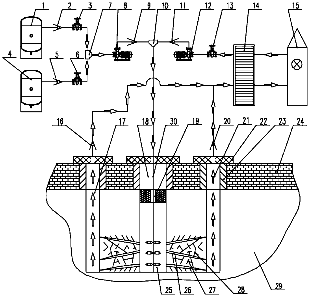 Water-liquid nitrogen alternate fatigue fracturing and heat collection rate improving method for hot dry rock