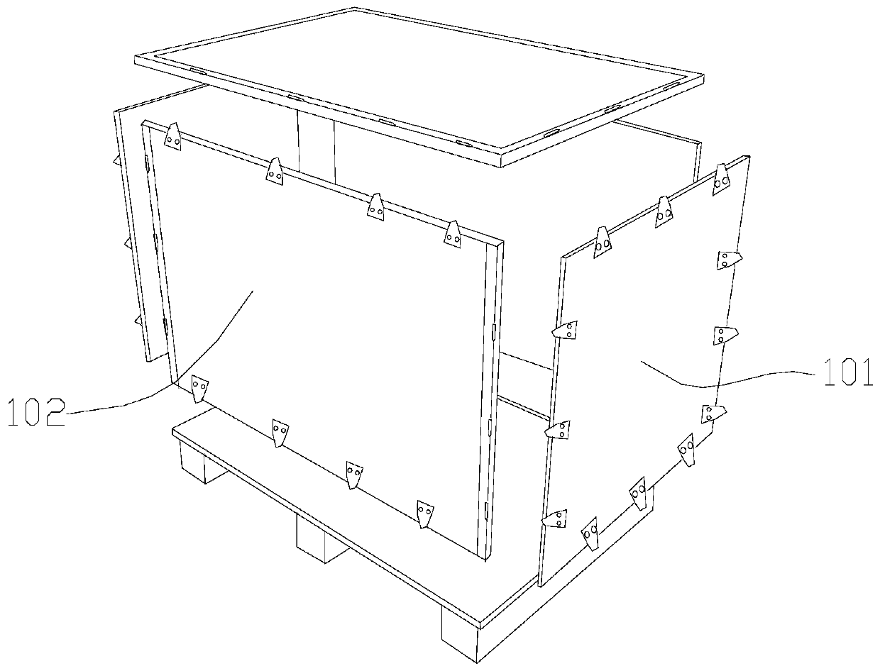 Non-nail assembling robot working station suitable for wooden boxes with multiple specifications