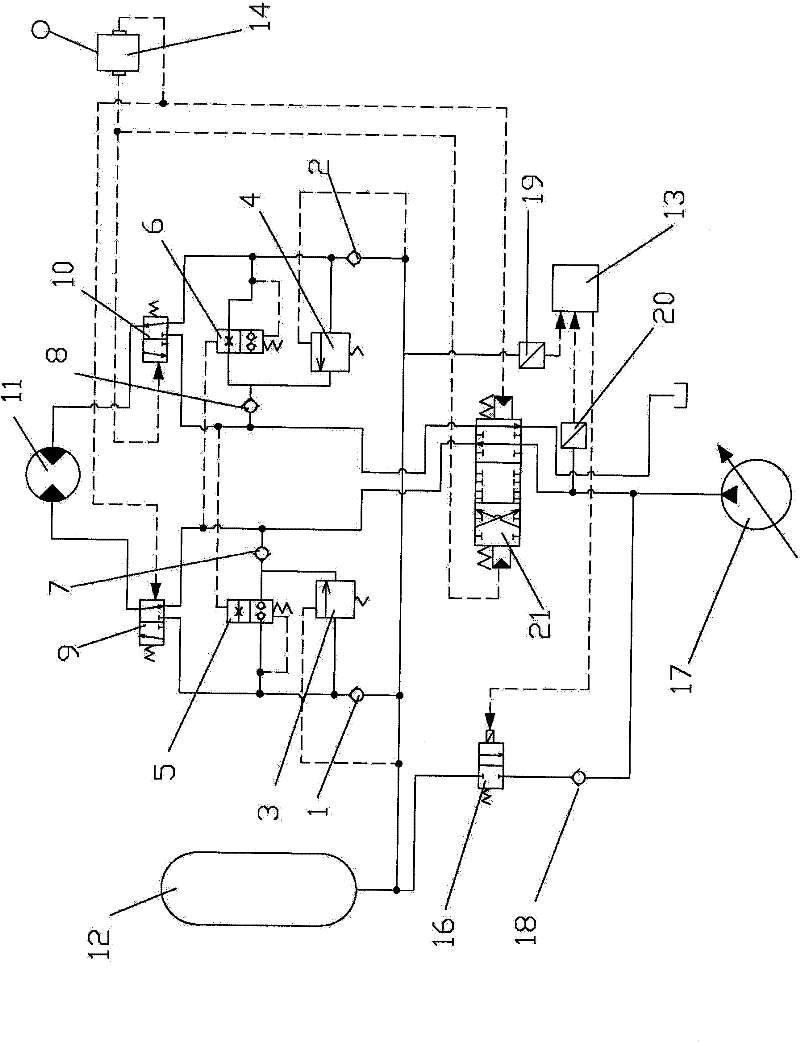 Rotary decelerating and braking energy recovery system of hydraulic excavator