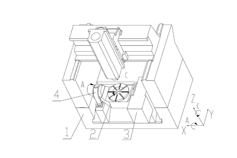 Mechanical type numerical control double-shaft turntable device