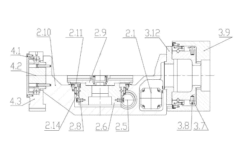 Mechanical type numerical control double-shaft turntable device