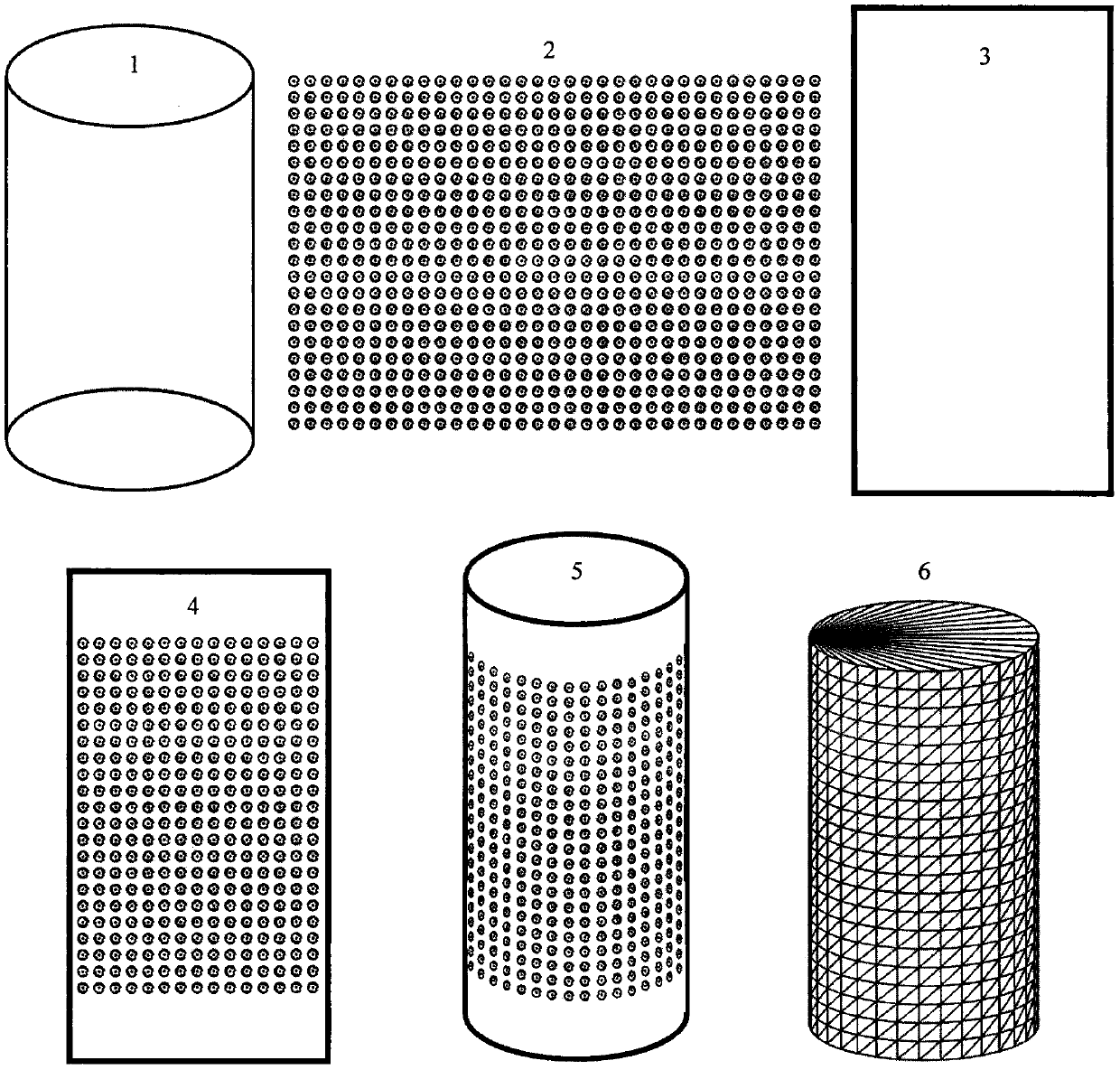 Method for automatically acquiring volume and strain cloud diagram of cylindrical test piece in loading process