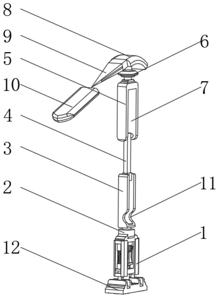 Survival hiking stick capable of self-adapting to terrains to absorb reverse force