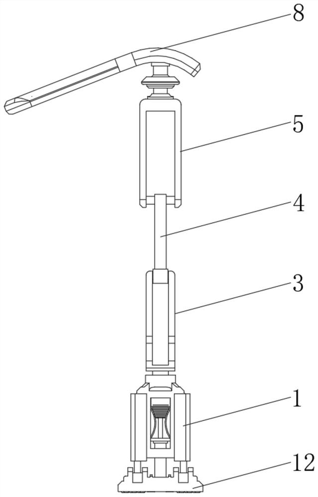 Survival hiking stick capable of self-adapting to terrains to absorb reverse force