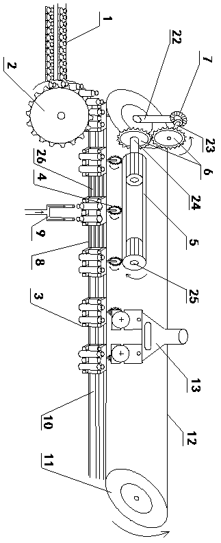 A nitrogen pre-filling device for an air flow packing machine