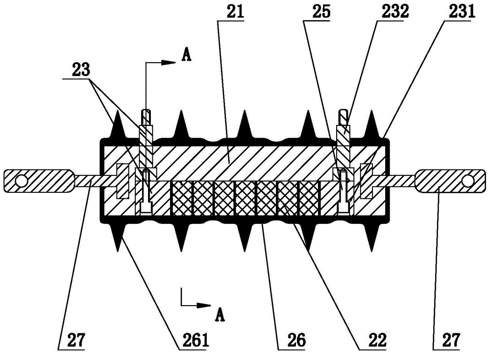 Grounding device for lightning protection and capacitance dissipation for lightning conductors