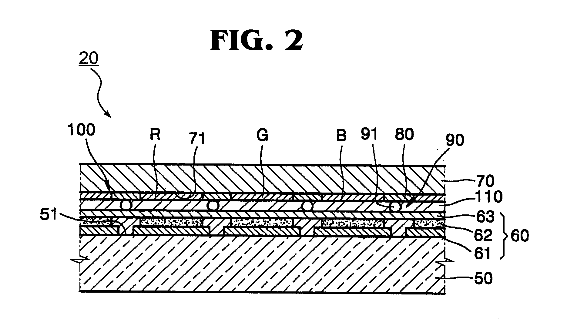 Electrical conductors in an electroluminescent display device