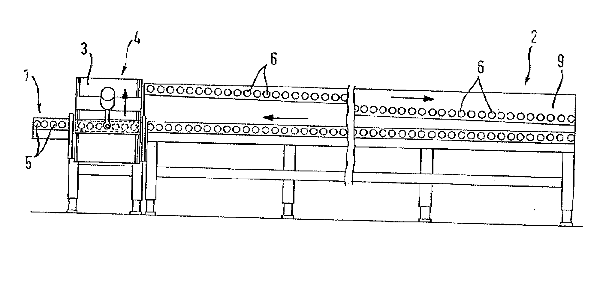 Crank drive for returning work pieces