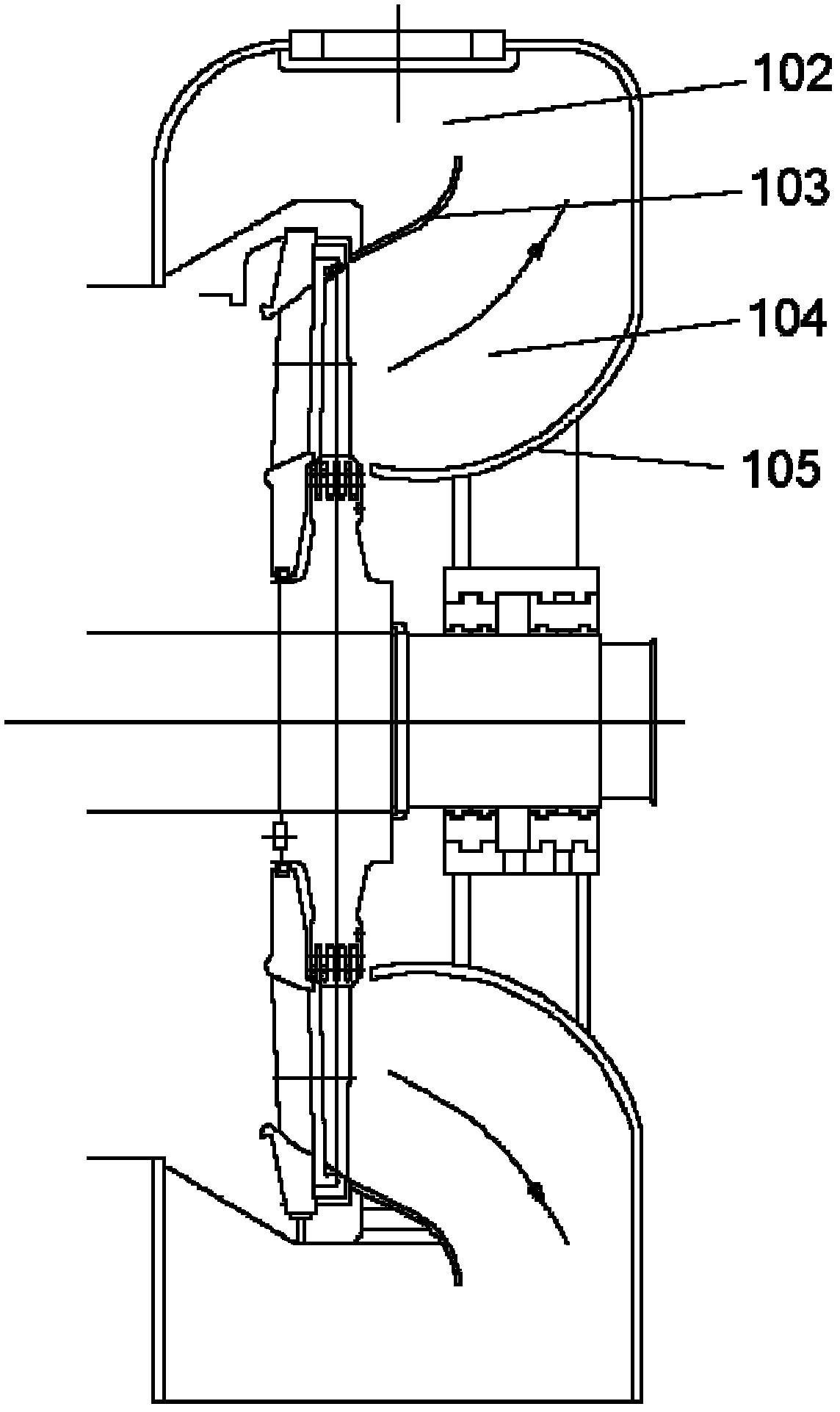 Exhaust steam cylinder of miniature steam turbine