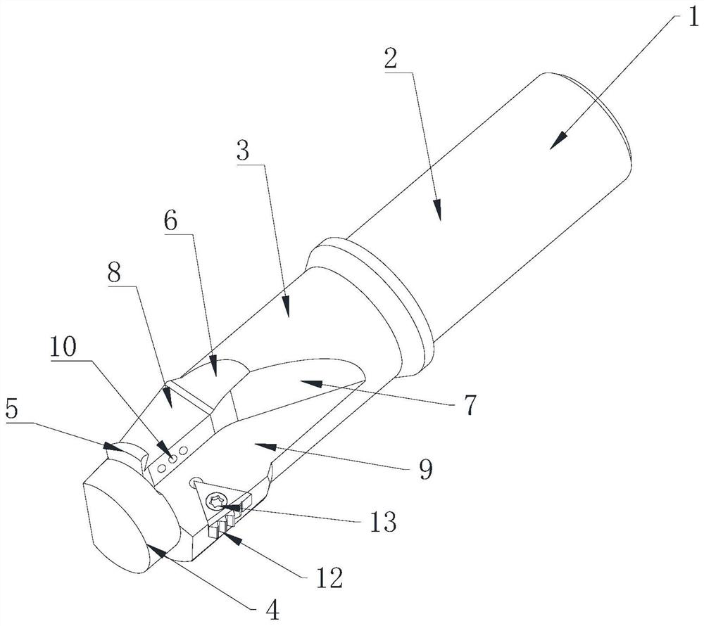 Novel small-pipe-diameter thread machining chip removal tool