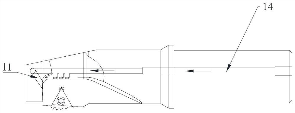 Novel small-pipe-diameter thread machining chip removal tool