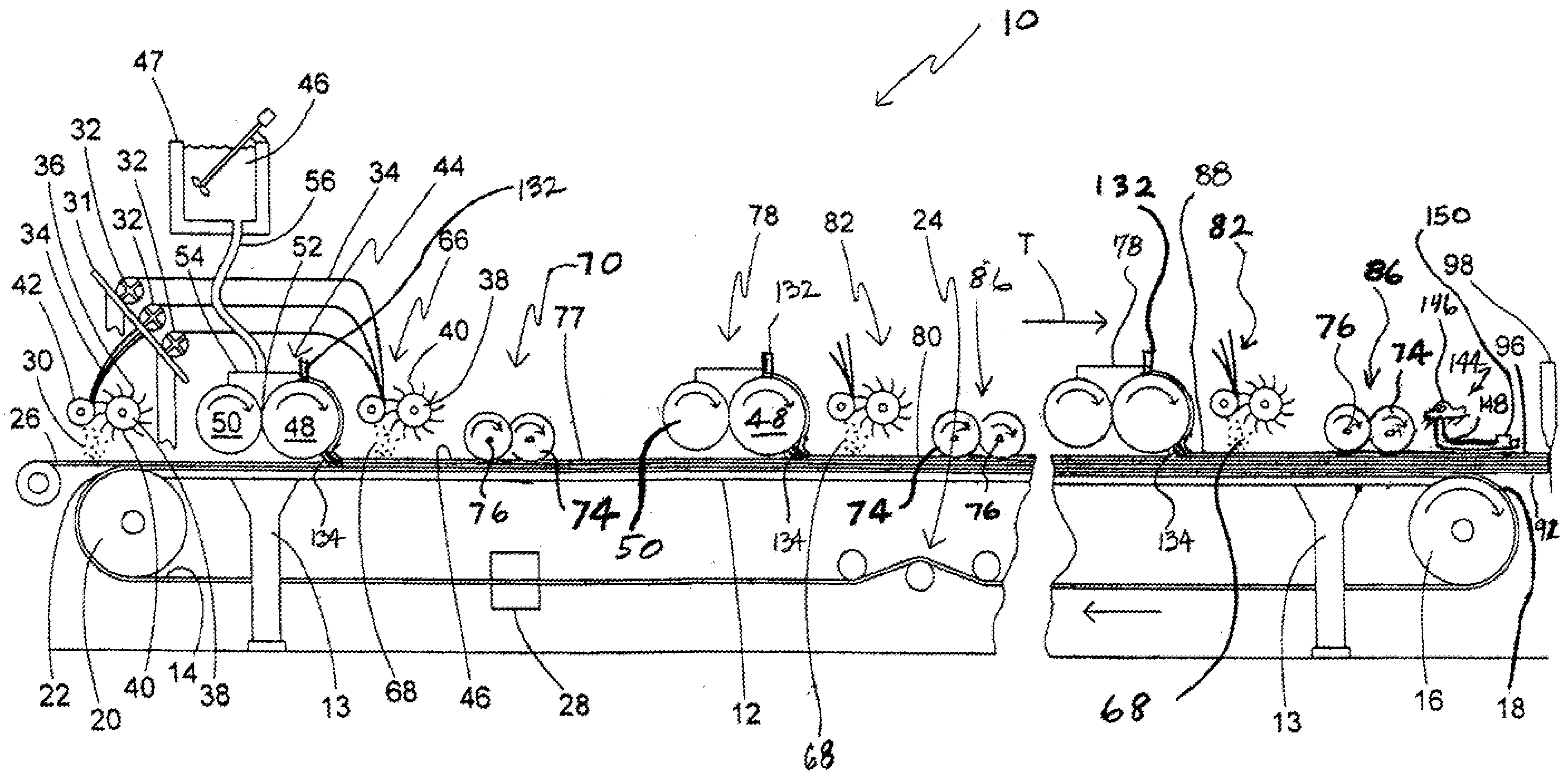 Process and apparatus for feeding cementitious slurry for fiber-reinforced structural cement panels