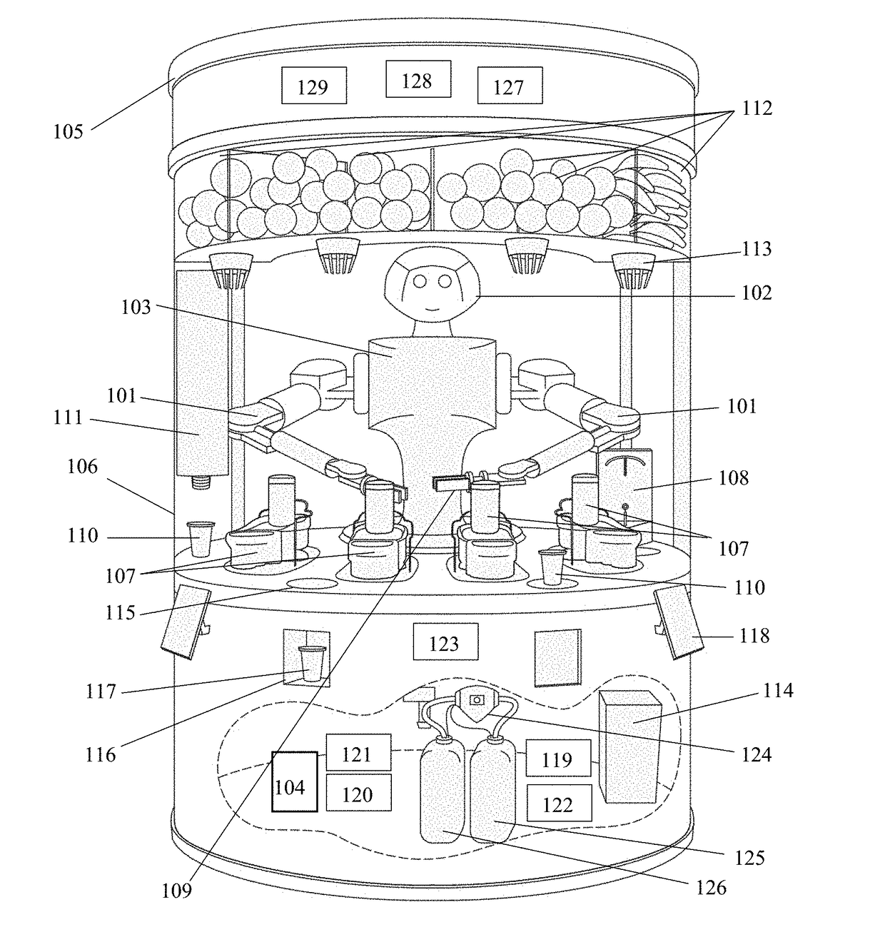 Automated vending machines for making juice products and cotton candy