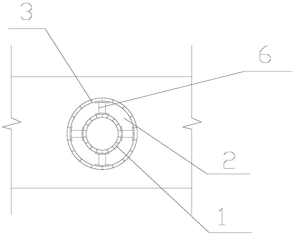 Pipeline hole shockproof structure