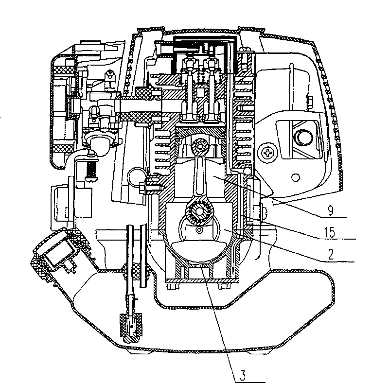 Arbitrary turnover four-stroke engine