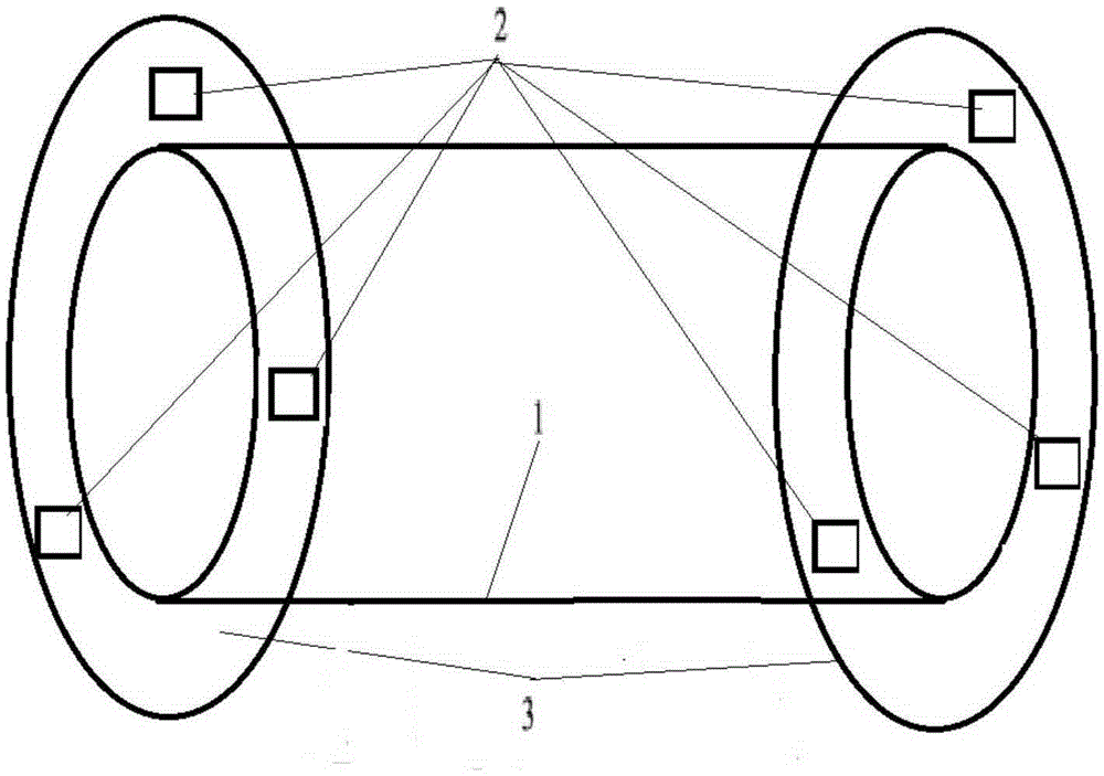 Method for measuring end face spatial displacement and angular variation of shafting engineering member on the basis of stay-supported displacement sensors