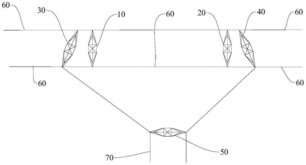 Connection structure and method for single-side Pi connection of multi-circuit overhead transmission lines on same tower